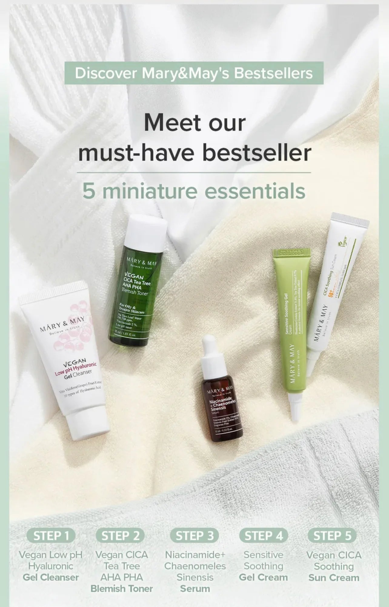 Mary & May - Soothing Trouble Care Travel Kit (Set of 5)