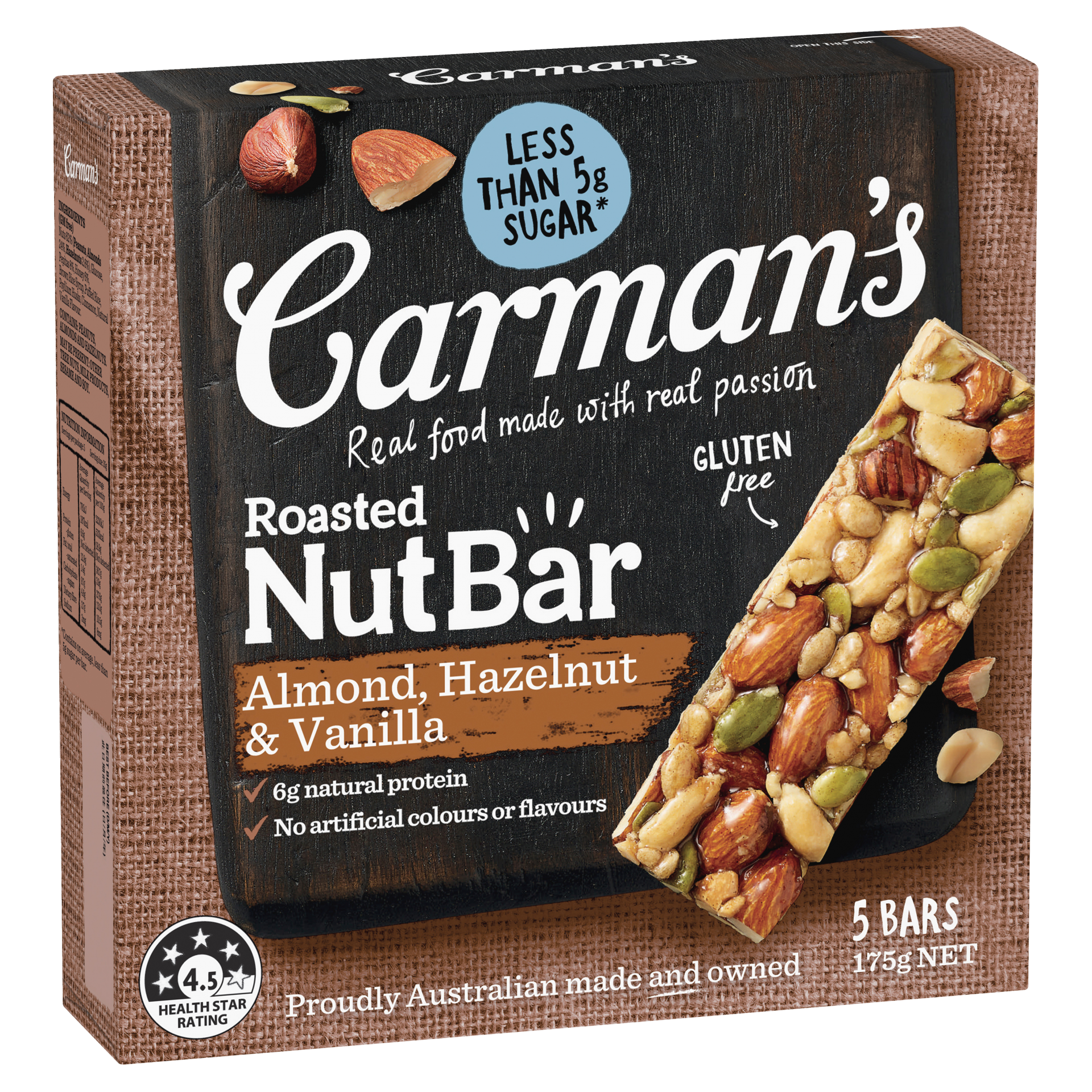 Carman's Gluten Free Nut Bar - Almond Hazelnut & Vanilla Nut Bar 35g