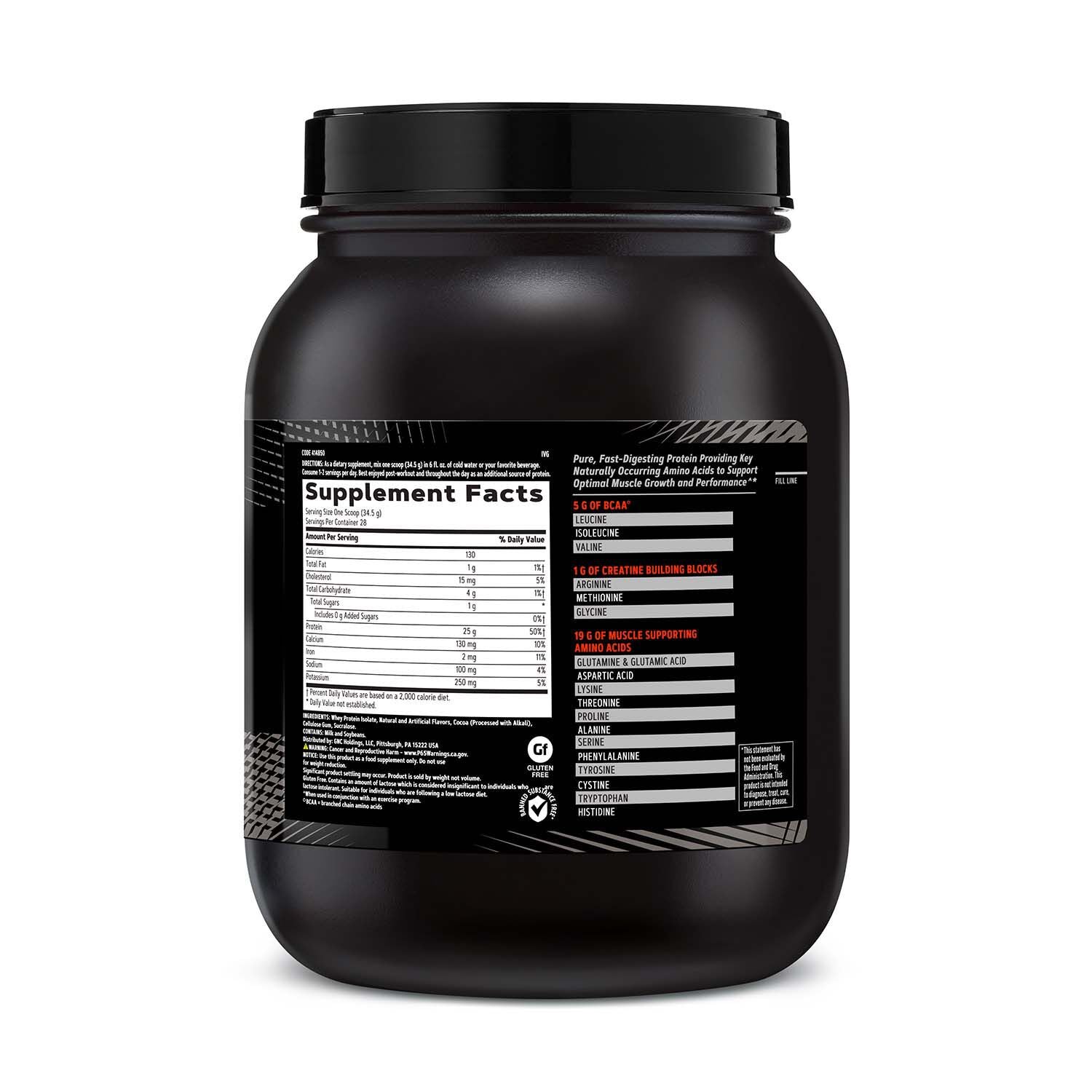 GNC - Pure Isolate Whey Protein - Chocolate Frosting (28 Servings)