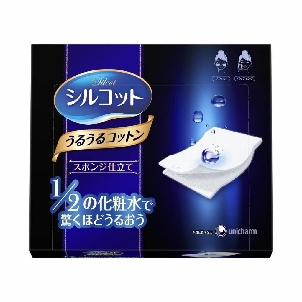 Unicharm - Silcot Uru-Uru Sponge Touch Moisturizing Cotton Puff Pads 80 pics