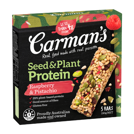 Carman's Gluten Free - Raspberry & Pistachio Seed & Plant Protein Bar 40g