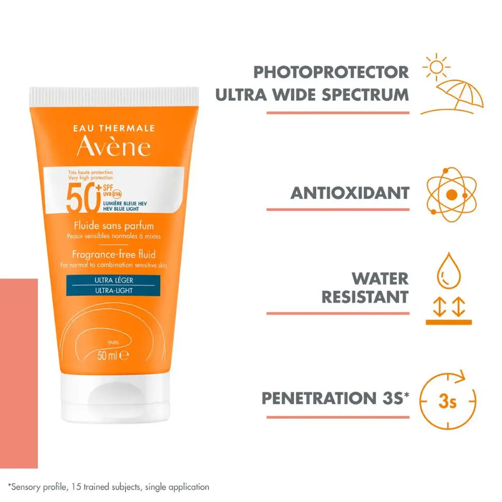 Avene - Very High Protection Fluid Fragrance Free SPF50+ 50ml (For Normal to Combination Skin)