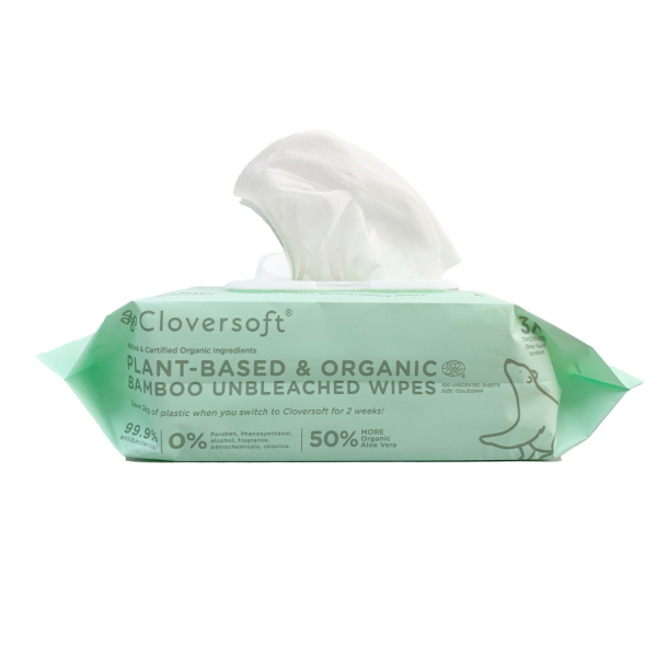 Cloversoft - Organic antibacterial wipes 100 sheets