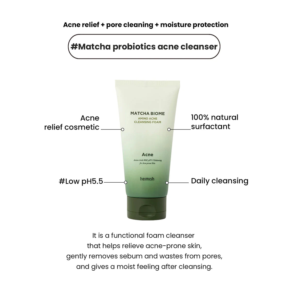 HEIMISH - Matcha Biome Amino Acne Cleansing Foam 150ml